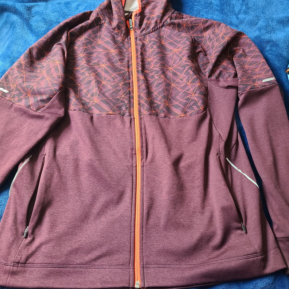 DSG Maroon and Orange Patterned Jacket Size M